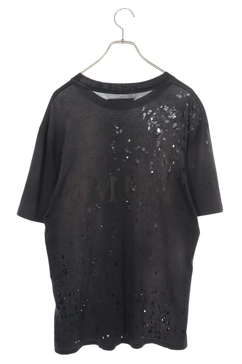 Amiri MA Logo Shotgun S S TEE MA Distressed T-Shirt Black Size S