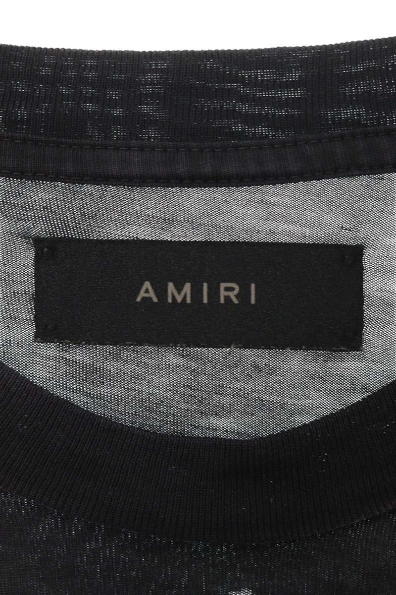 Amiri MA Logo Shotgun S S TEE MA Distressed T-Shirt Black Size S