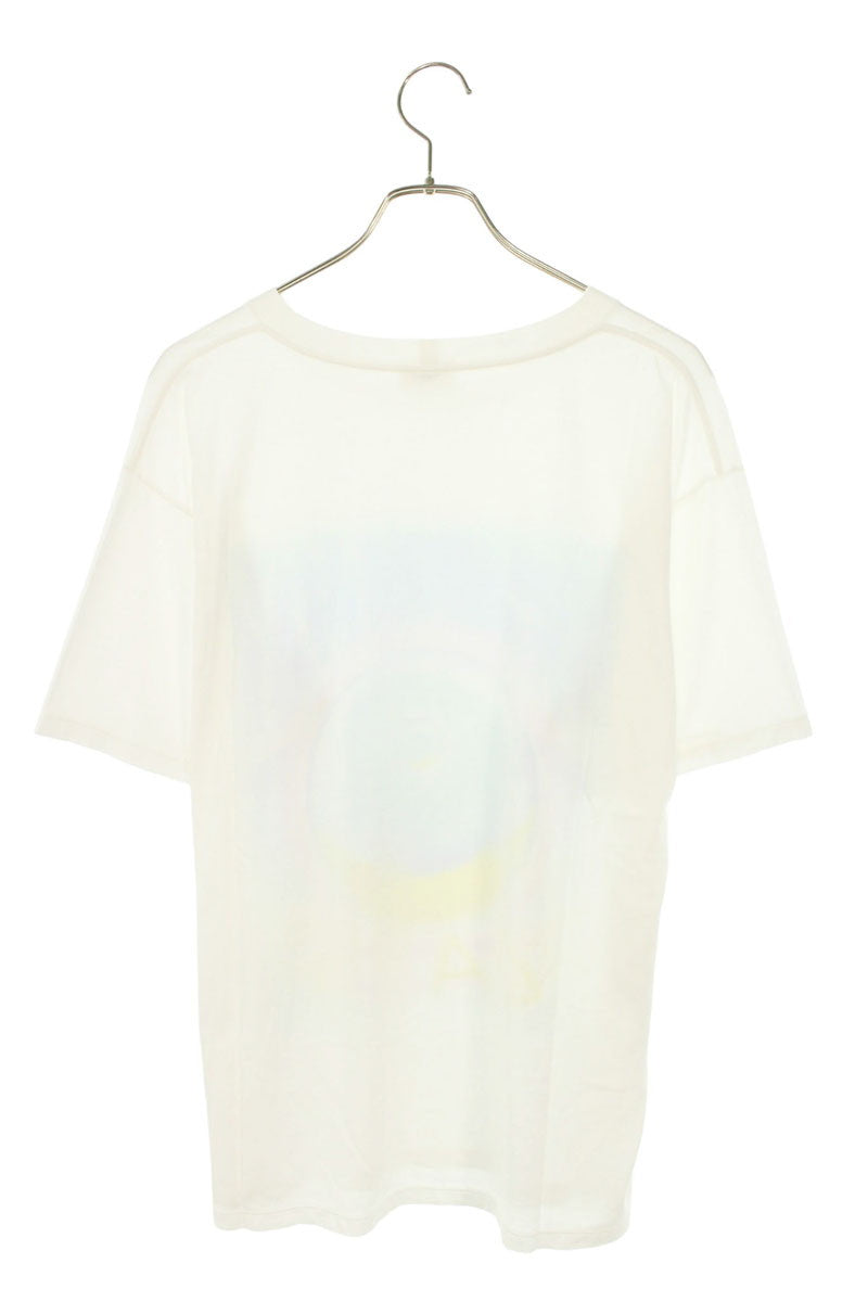 CELINE Front Print Cotton T-Shirt White Size L