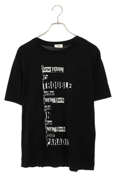 CELINE Lettering Logo Print T-Shirt Black Size S