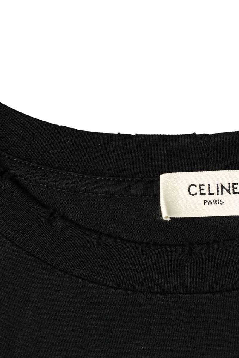 CELINE Lettering Logo Print T-Shirt Black Size S