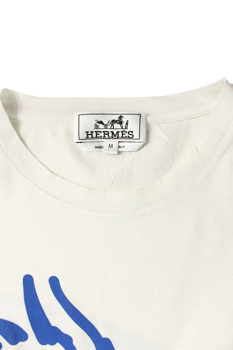 HERMES Dragon Print Cotton T-Shirt Multi Size M