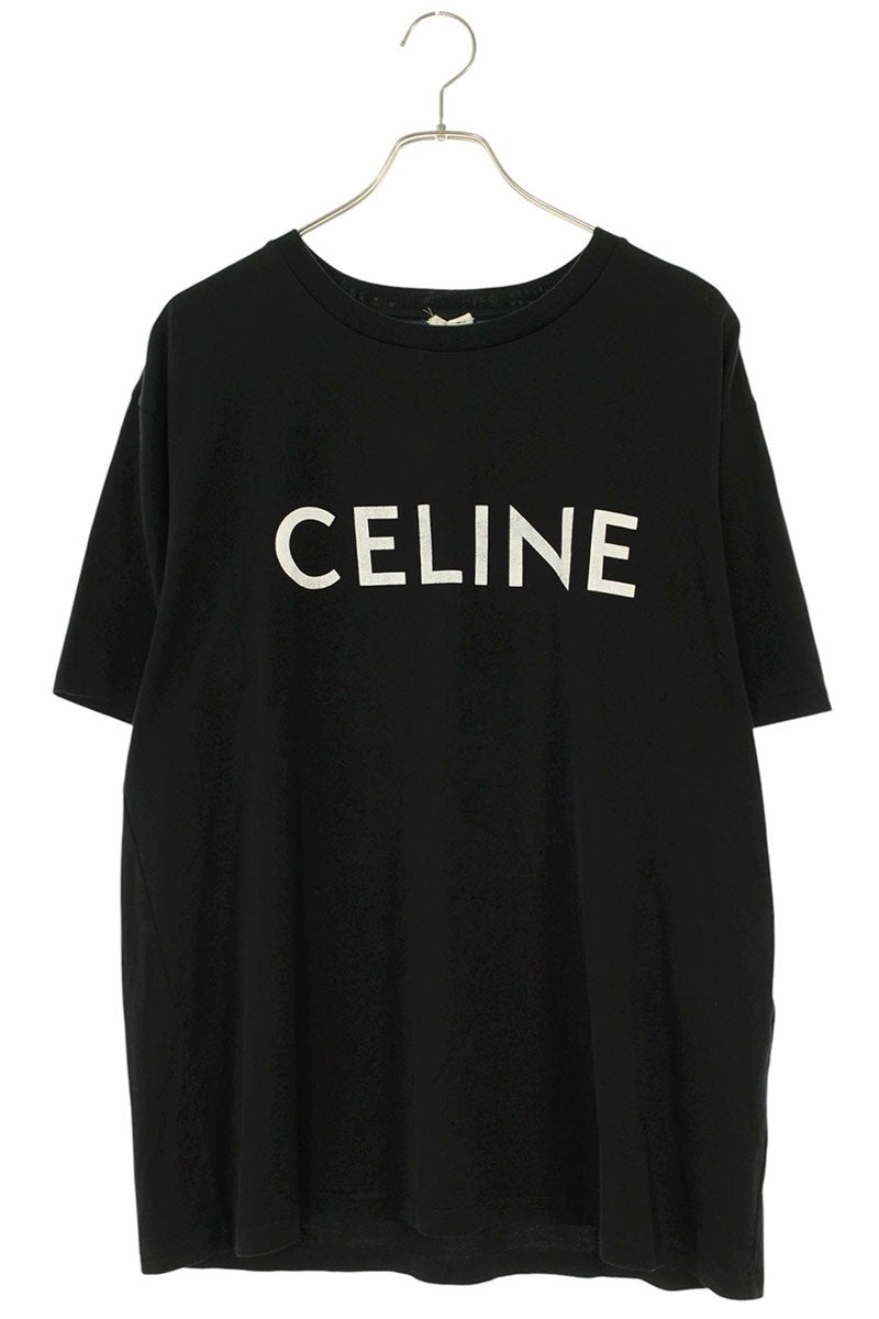 CELINE Logo Print Loose Fit T-Shirt Black Size M