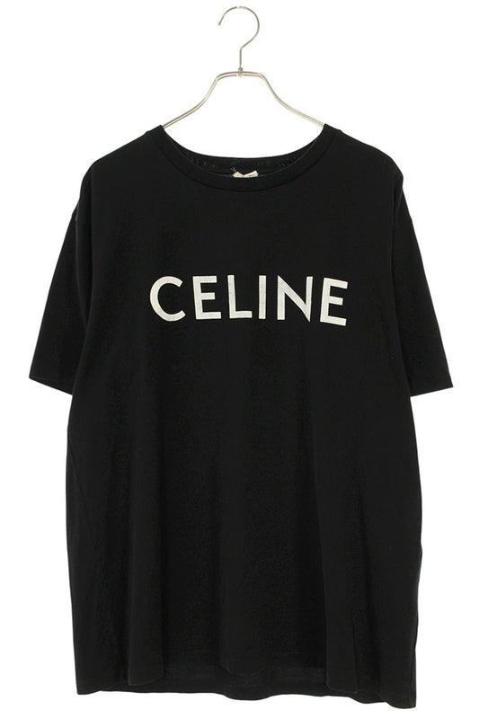 CELINE Logo Print Loose Fit T-Shirt Black Size M