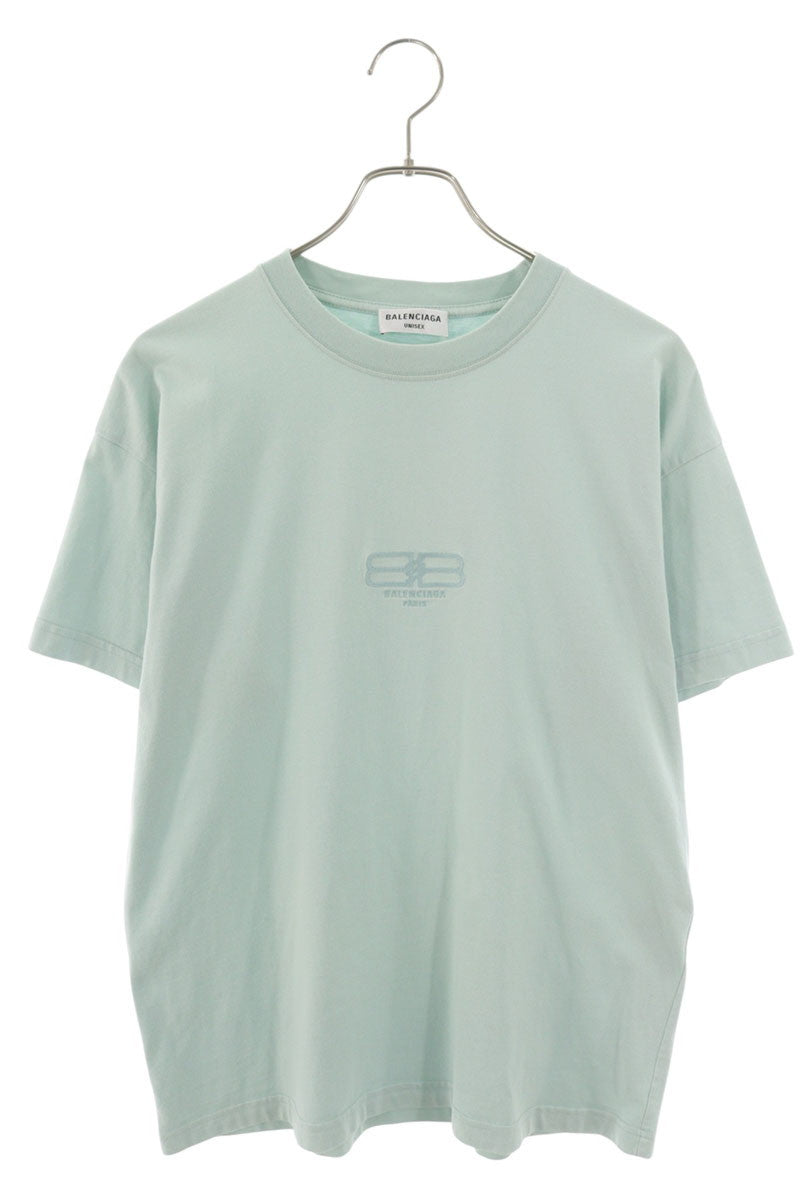 Balenciaga Logo Embroidered Crewneck T-Shirt Green Size M