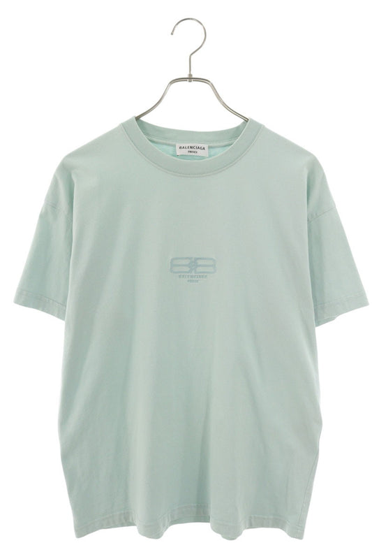 Balenciaga Logo Embroidered Crewneck T-Shirt Green Size M