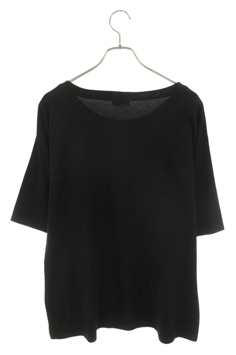 CELINE Black Gothic Logo Print Cotton T-Shirt Size XXL