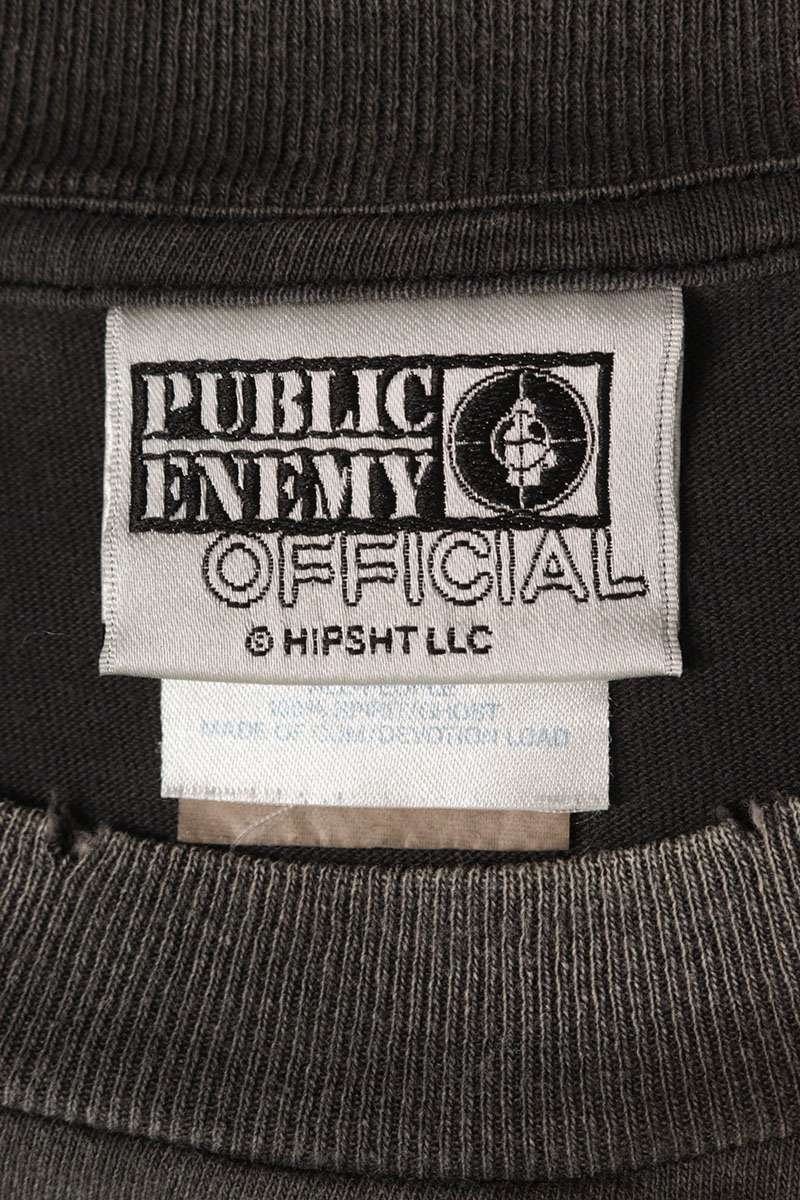 SAINT MICHAEL ENEMY Print Vintage Wash T-Shirt Black Size L