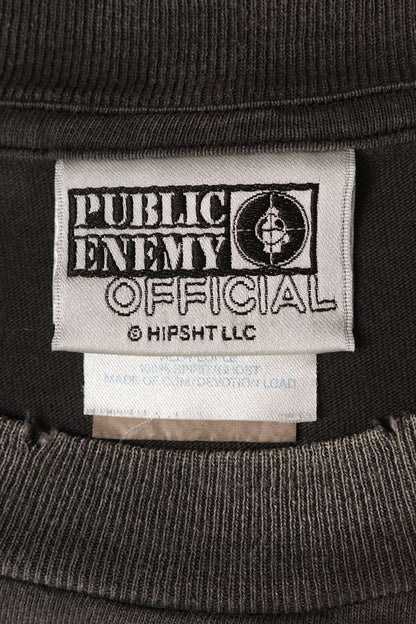 SAINT MICHAEL ENEMY Print Vintage Wash T-Shirt Black Size L