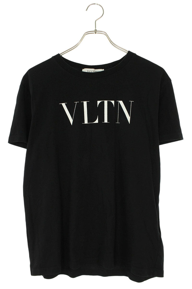 VALENTINO Logo Print Cotton T-Shirt Black Size XS