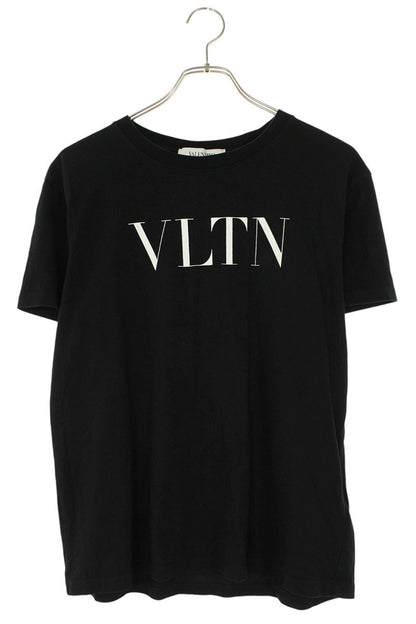 VALENTINO Logo Print Cotton T-Shirt Black Size XS