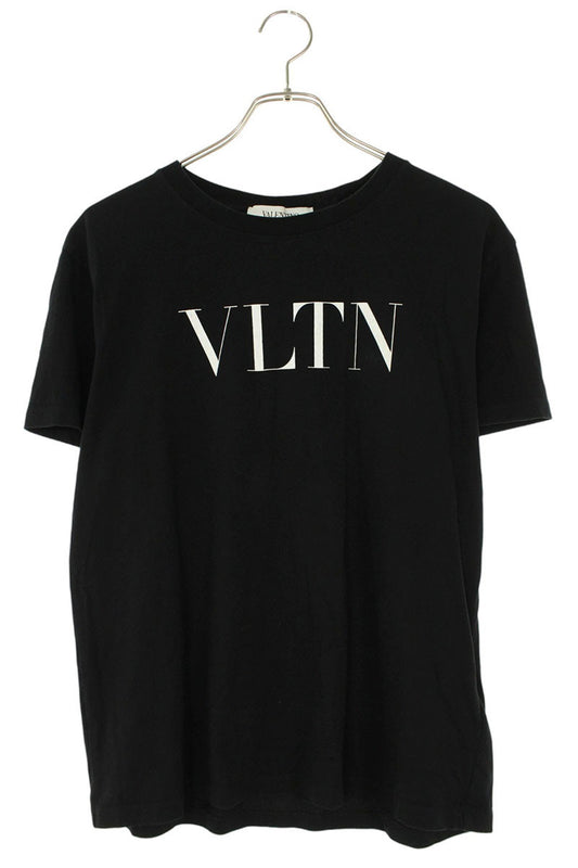 VALENTINO Logo Print Cotton T-Shirt Black Size XS