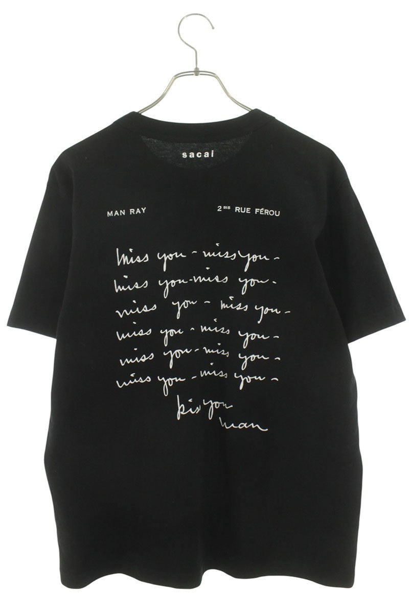 Sacai 25AW Print T-Shirt Black Cotton Size M