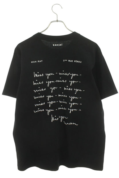 Sacai 25AW Print T-Shirt Black Cotton Size M