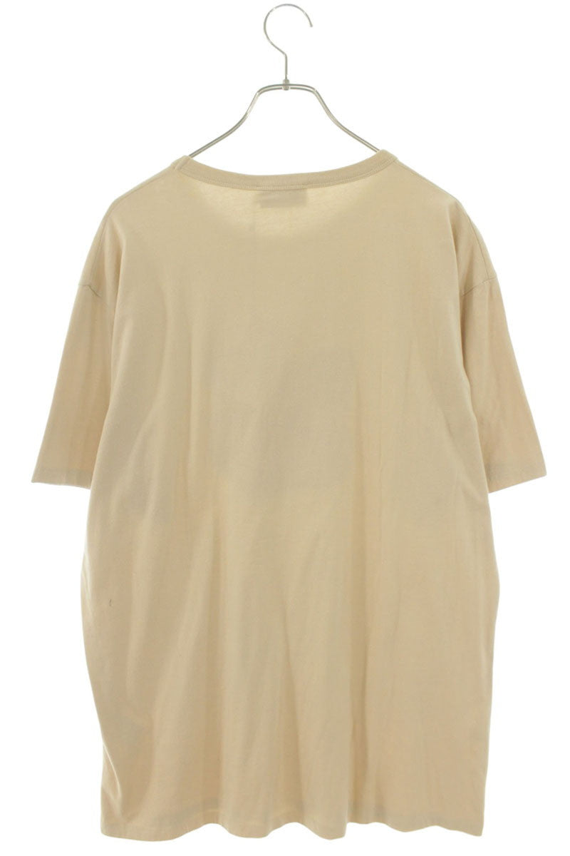 MAISON KITSUNE Fox Embroidered T-Shirt Beige Size XL