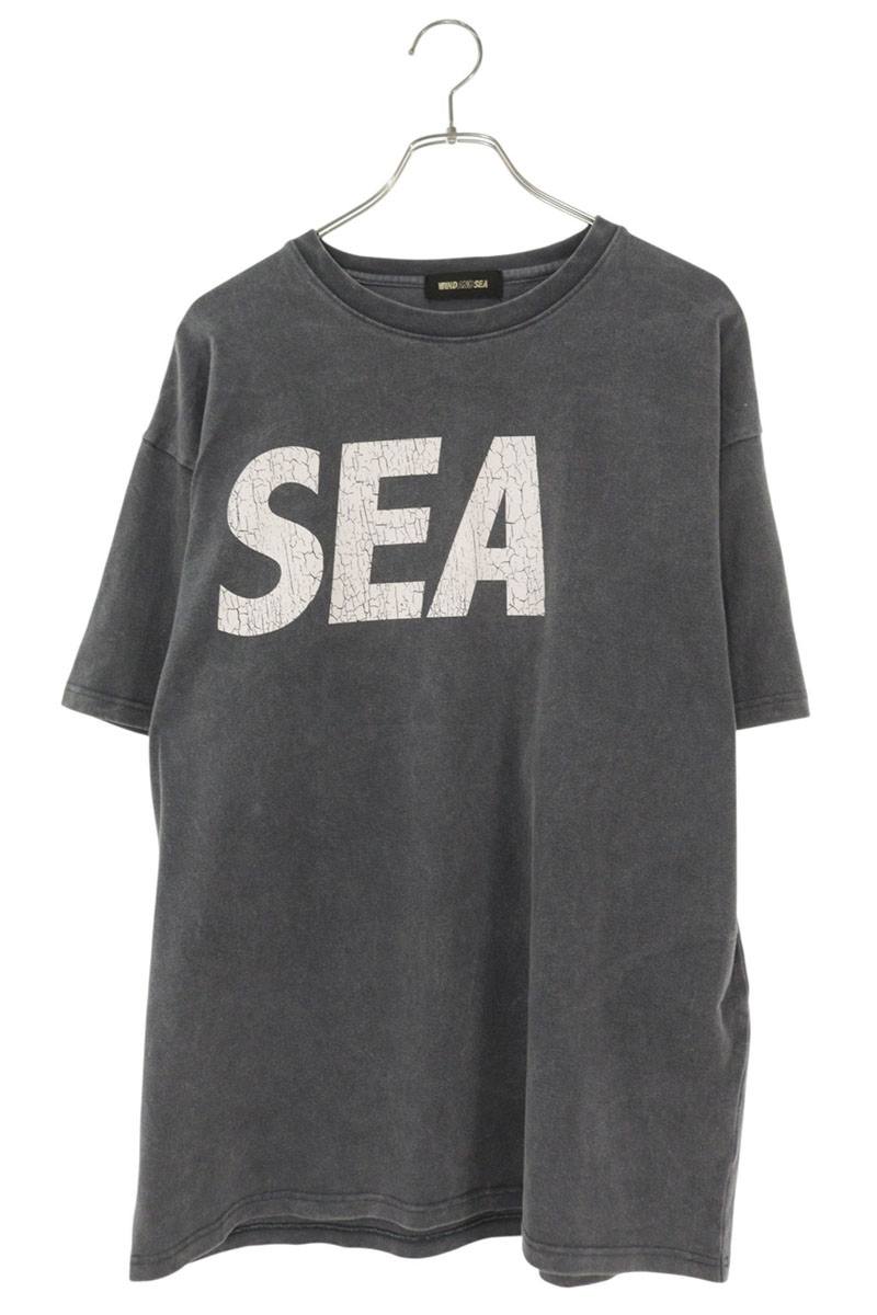 WIND AND SEA Logo Print Cotton T-Shirt Black Size L