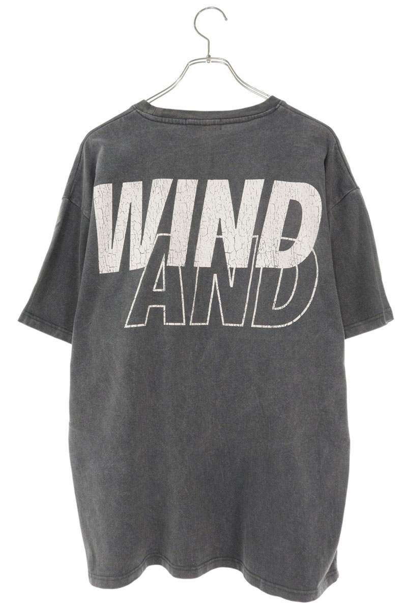 WIND AND SEA Logo Print Cotton T-Shirt Black Size L