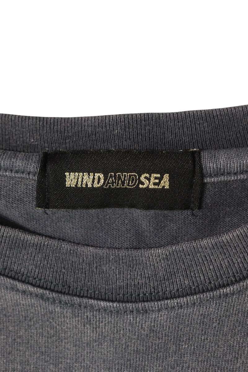 WIND AND SEA Logo Print Cotton T-Shirt Black Size L