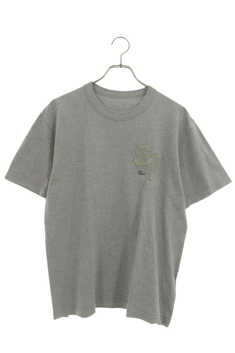 Sacai x fragment design Distressed Patch Tee Gray Size M