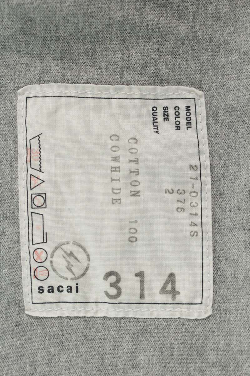 Sacai x fragment design Distressed Patch Tee Gray Size M