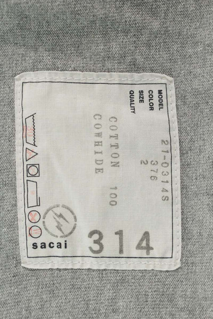 Sacai x fragment design Distressed Patch Tee Gray Size M
