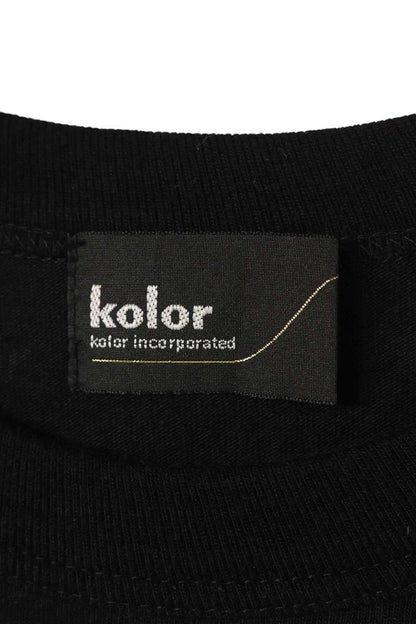 kolor Graphic Print Cotton T-Shirt Black Size S