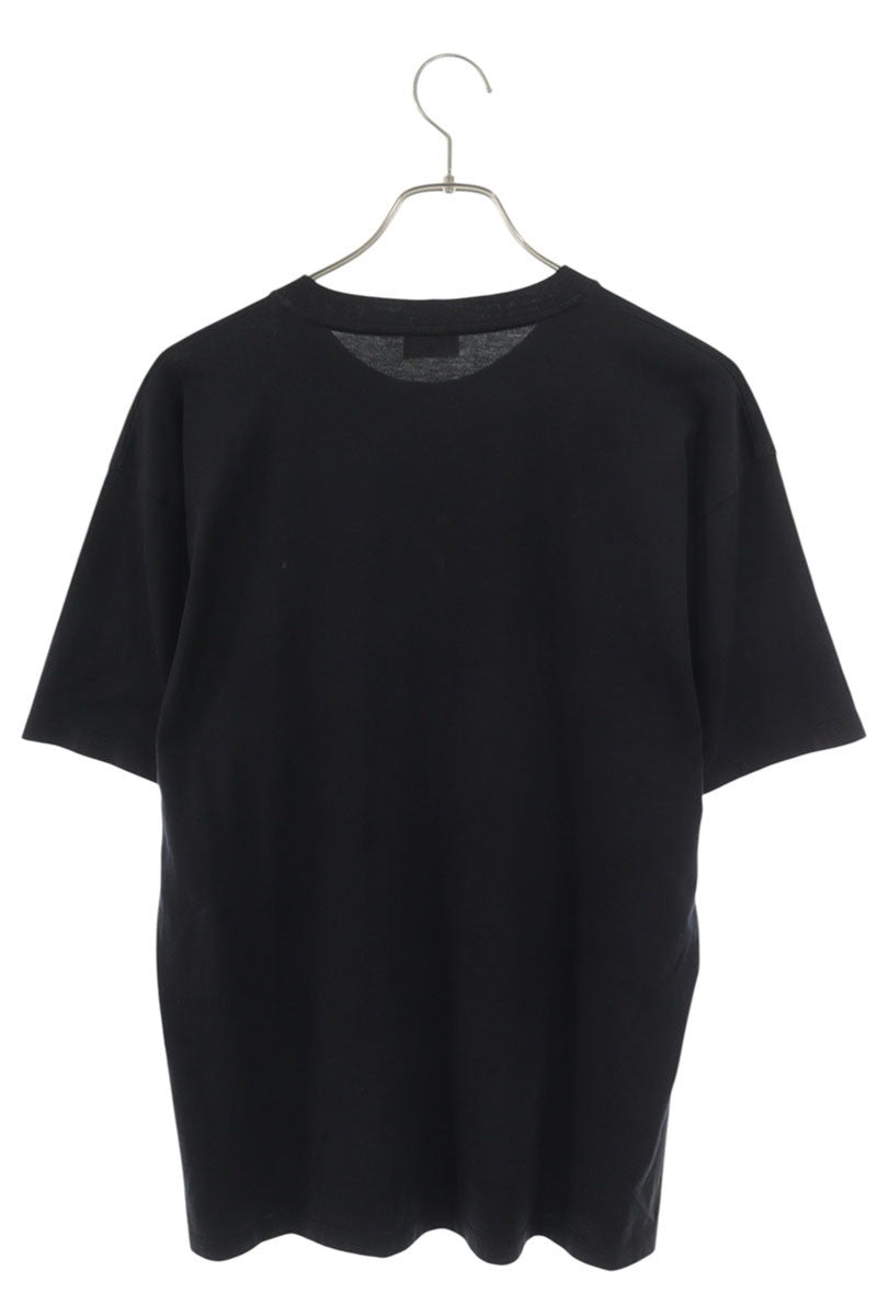 CELINE Studded Logo Print Cotton T-Shirt Black Size S