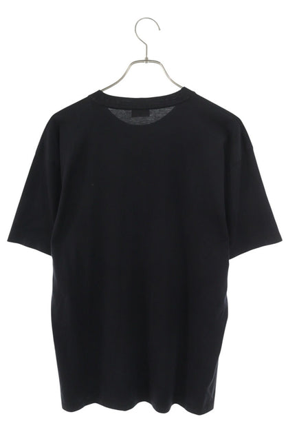 CELINE Studded Logo Print Cotton T-Shirt Black Size S