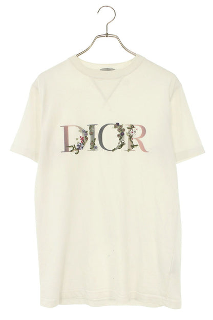 DIOR Flower Logo Embroidered Crewneck T-Shirt White Size XS