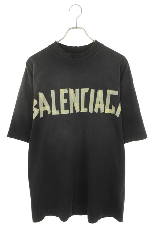Balenciaga Logo Distressed T-Shirt Black Size S
