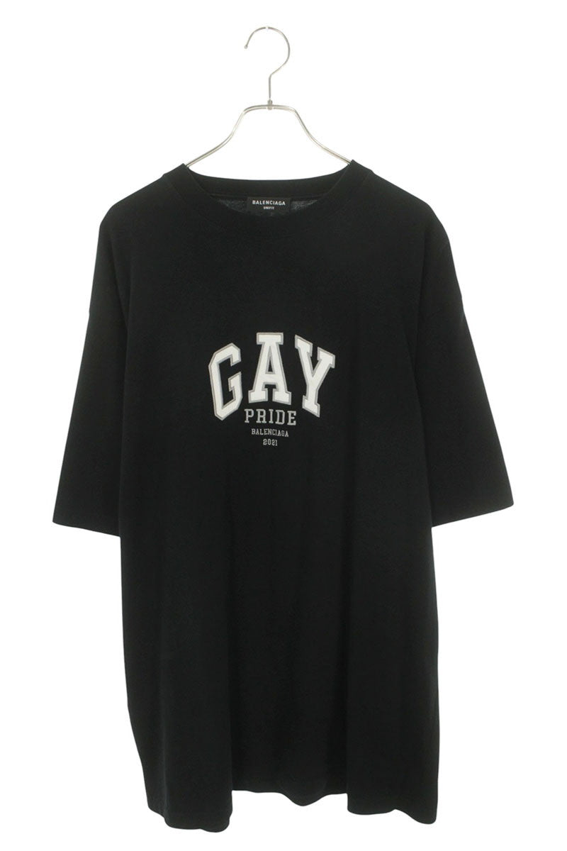 Balenciaga GAY PRIDE Embroidered T-Shirt Black Size S