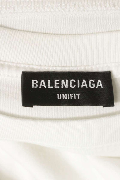 BALENCIAGA Planet Print Double Sleeve T-Shirt White Size M