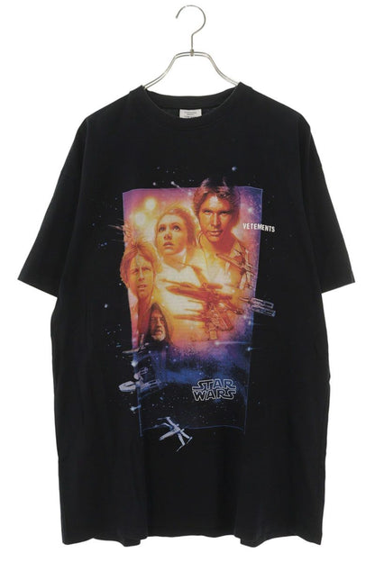 VETEMENTS Movie Print Oversized T-Shirt Black Cotton Size XS