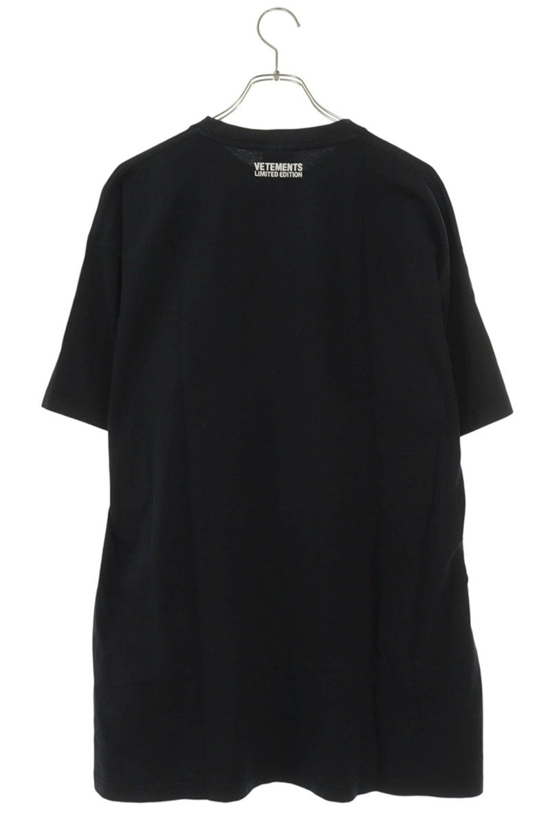 VETEMENTS Movie Print Oversized T-Shirt Black Cotton Size XS