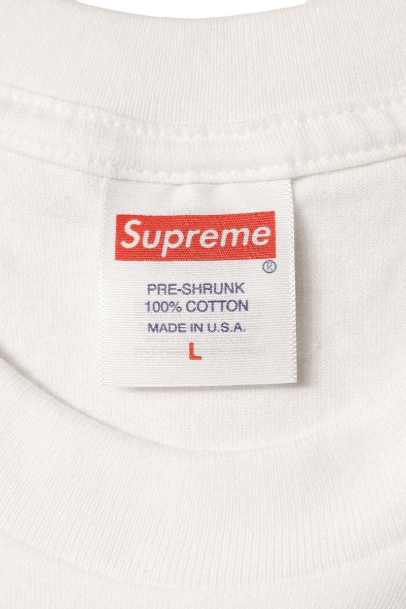 SUPREME White MONT BLANC Cotton Tee Size L