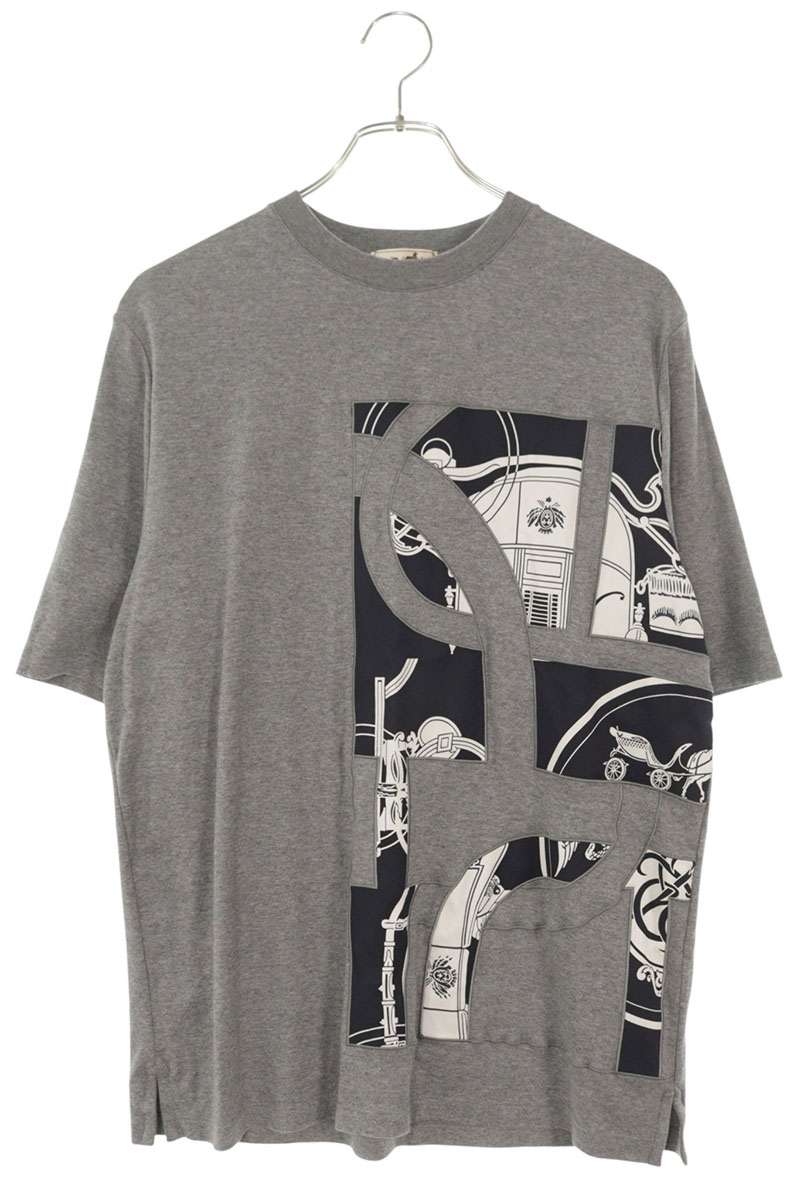 HERMES Cotton Cashmere Front Embroidered T-Shirt Size XS
