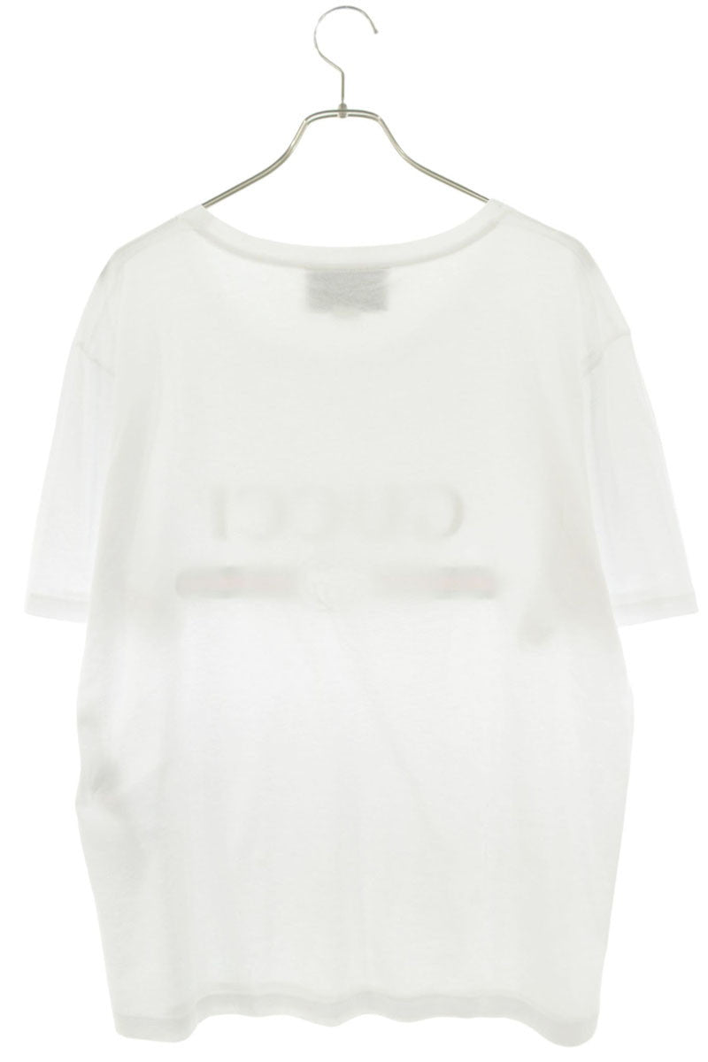 GUCCI Vintage Logo Print Cotton T-Shirt White Size L