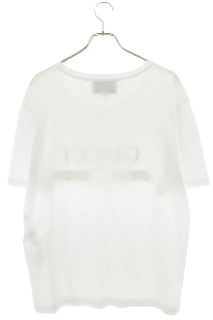 GUCCI Vintage Logo Print Cotton T-Shirt White Size L