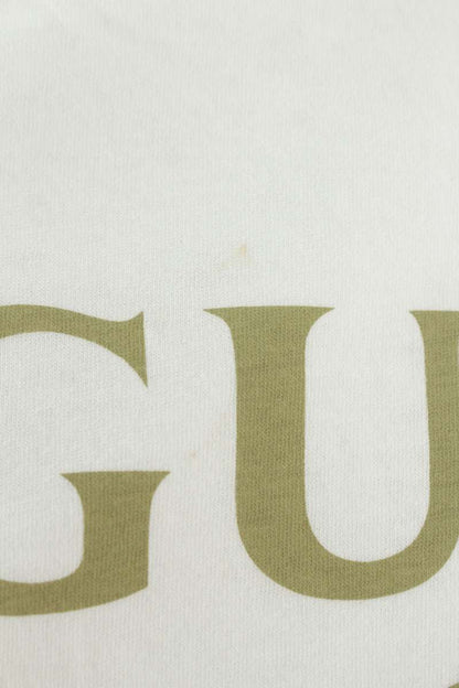 GUCCI Vintage Logo Print Cotton T-Shirt White Size L