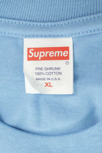 SUPREME 24SS Paris Logo Print Cotton Tee Light Blue Size XL