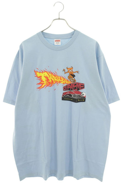 SUPREME 24AW Thrasher Back Tail Print Tee Light Blue Size XL