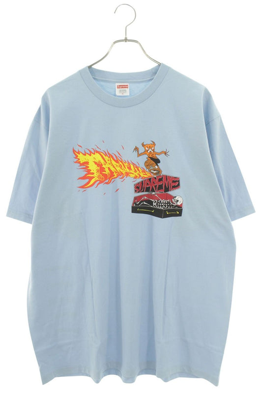 SUPREME 24AW Thrasher Back Tail Print Tee Light Blue Size XL
