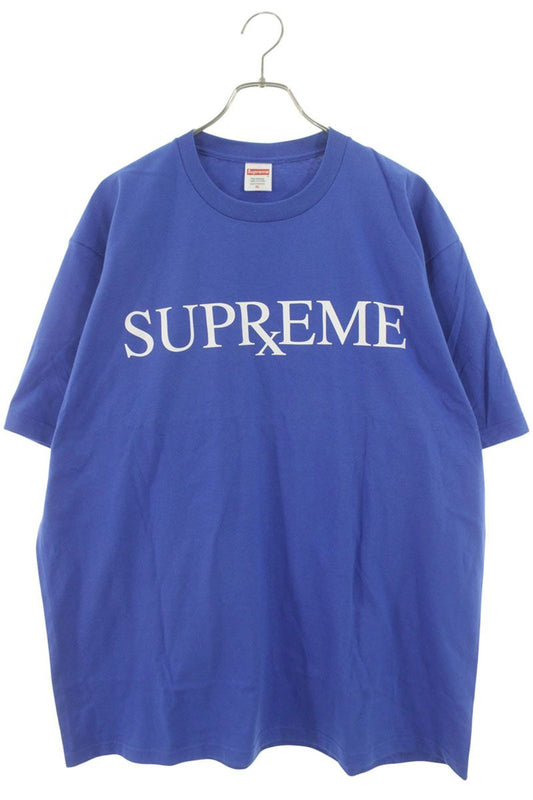SUPREME 25AW Rx Logo Print Cotton Tee Blue Size XL