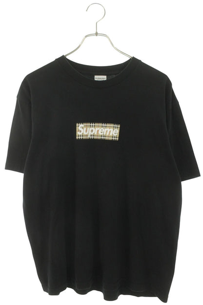 SUPREME x Burberry Box Logo Print Cotton Tee Black Size M