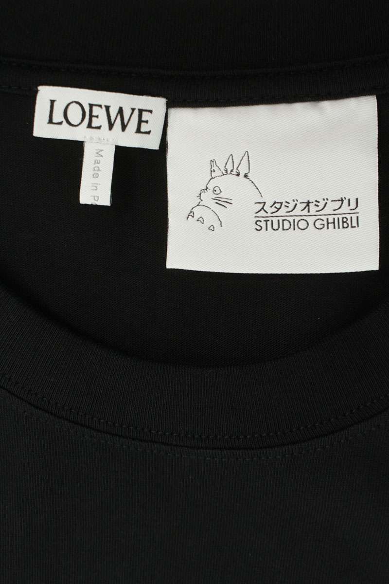 LOEWE Black Embroidered Logo Cotton T-Shirt Size L