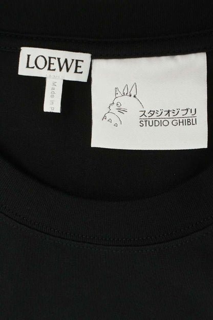 LOEWE Black Embroidered Logo Cotton T-Shirt Size L