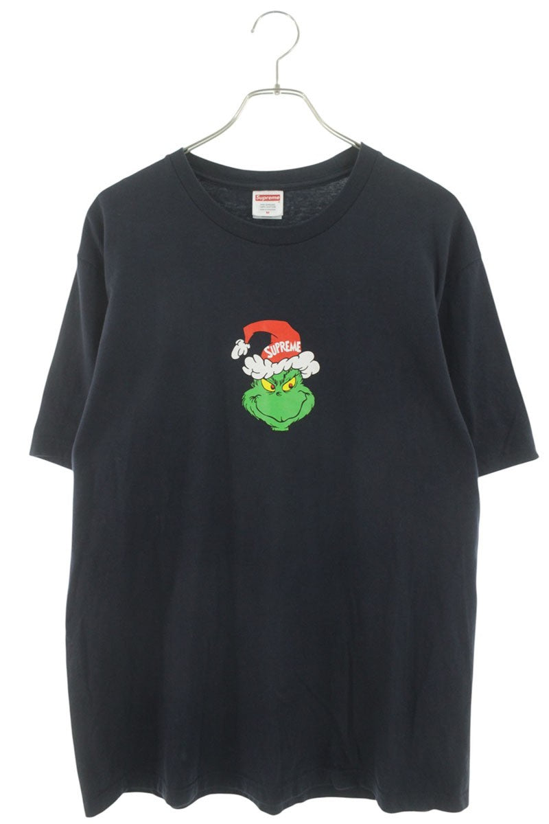 SUPREME 24AW Grinch Logo Print Cotton Tee Navy Size M