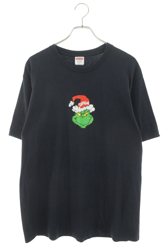 SUPREME 24AW Grinch Logo Print Cotton Tee Navy Size M