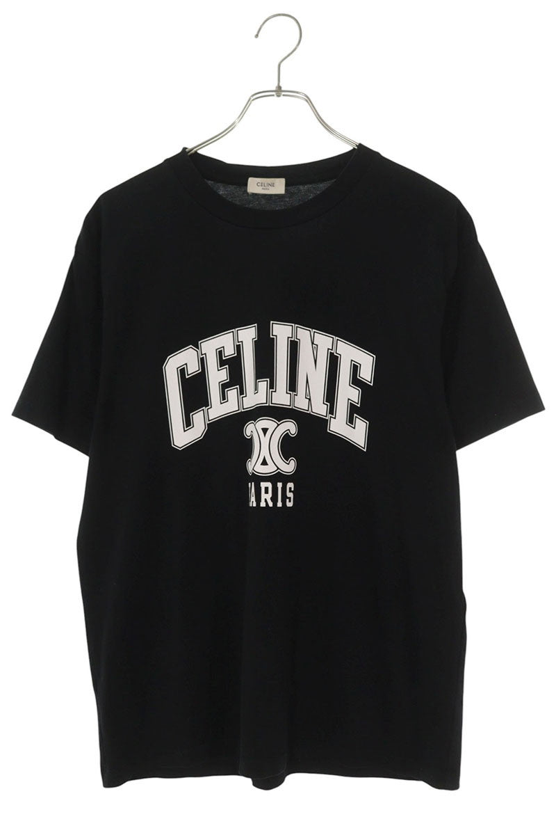CELINE Logo Print Loose Fit T-Shirt Black Size S