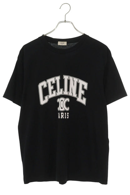 CELINE Logo Print Loose Fit T-Shirt Black Size S